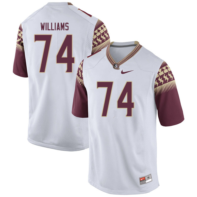 Men #74 Jay Williams Florida State Seminoles College Football Jerseys Sale-White - Click Image to Close